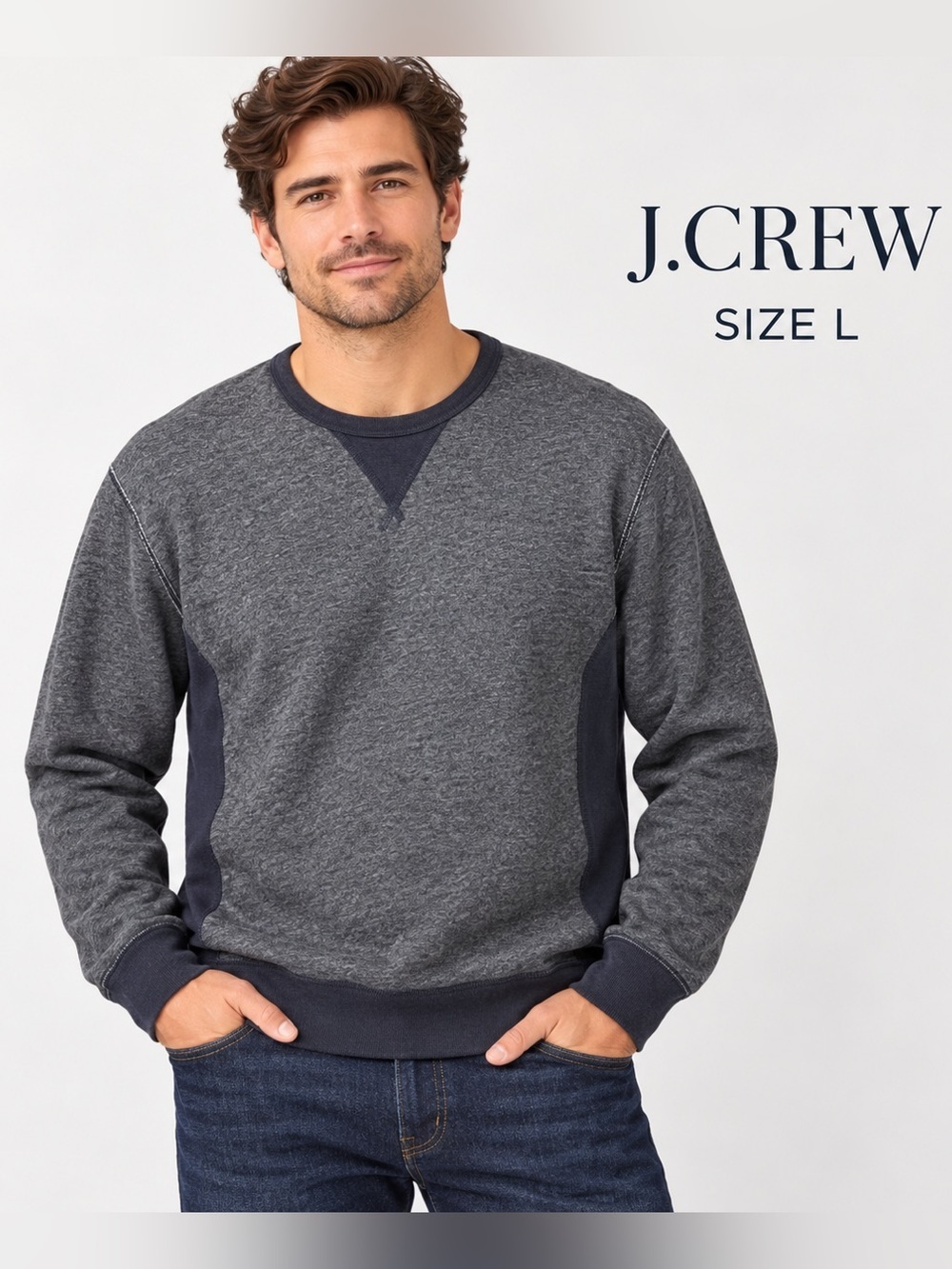 J.Crew authentic Vintage Fleece Gray Crewneck Sweatshirt Men’s Large